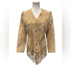 Cripple Creek Suede Jacket Ghost Rider Fringe Buckskin Ladies Small